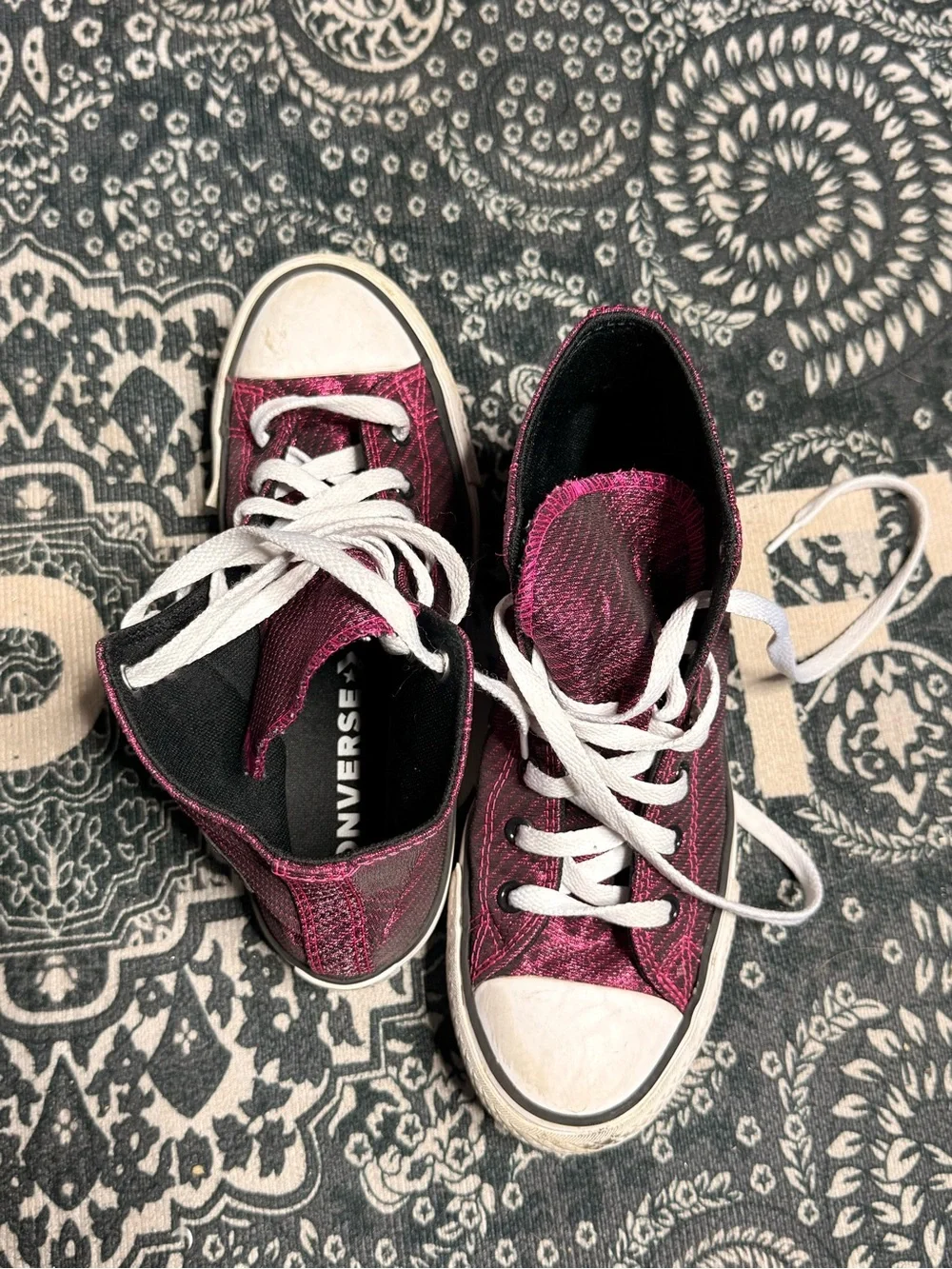 Converse Women's High-Top Sneakers - Magenta with White